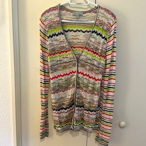Missoni Mid-Length Striped Viscose & Cotton Cardigan Sweater